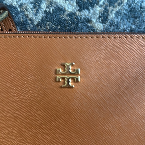 Tory Buch Leather Work Tote in Medium Brown - Picture 2 of 5